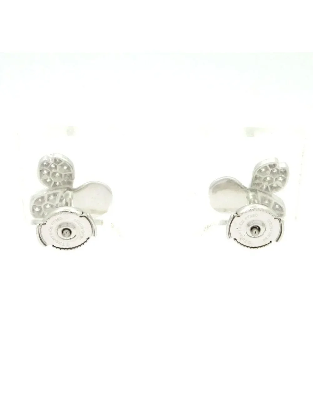 Tiffany & Co Earrings Paper Flower 18k White Gold Diamond